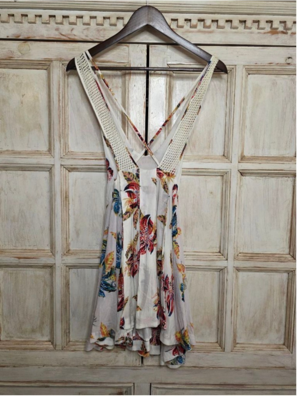 Free People Thought I Was Dreaming Mini Dress XS White Multi-color Floral - Picture 3 of 12